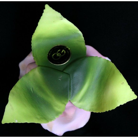 VTG George Good Co Light Pink Porcelain Rose Flower Tealight Holder Figurine - Picture 10 of 12